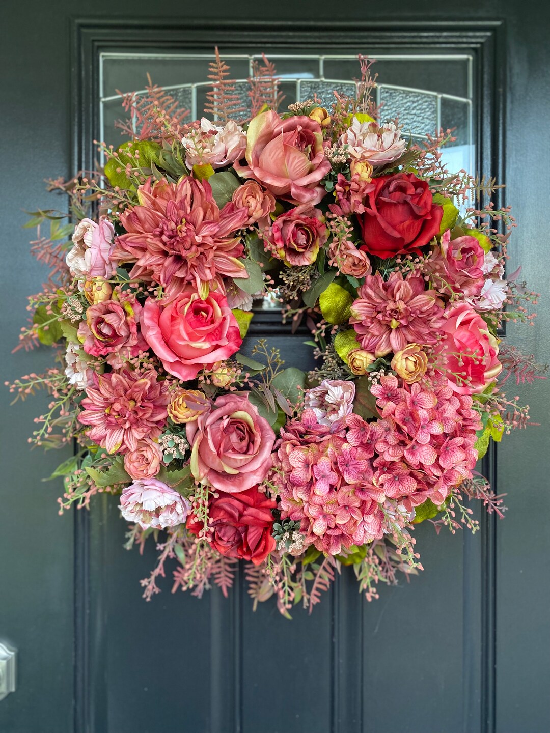 Pink Wreath for All Seasons / Full Circle Artificial Floral Wreath for