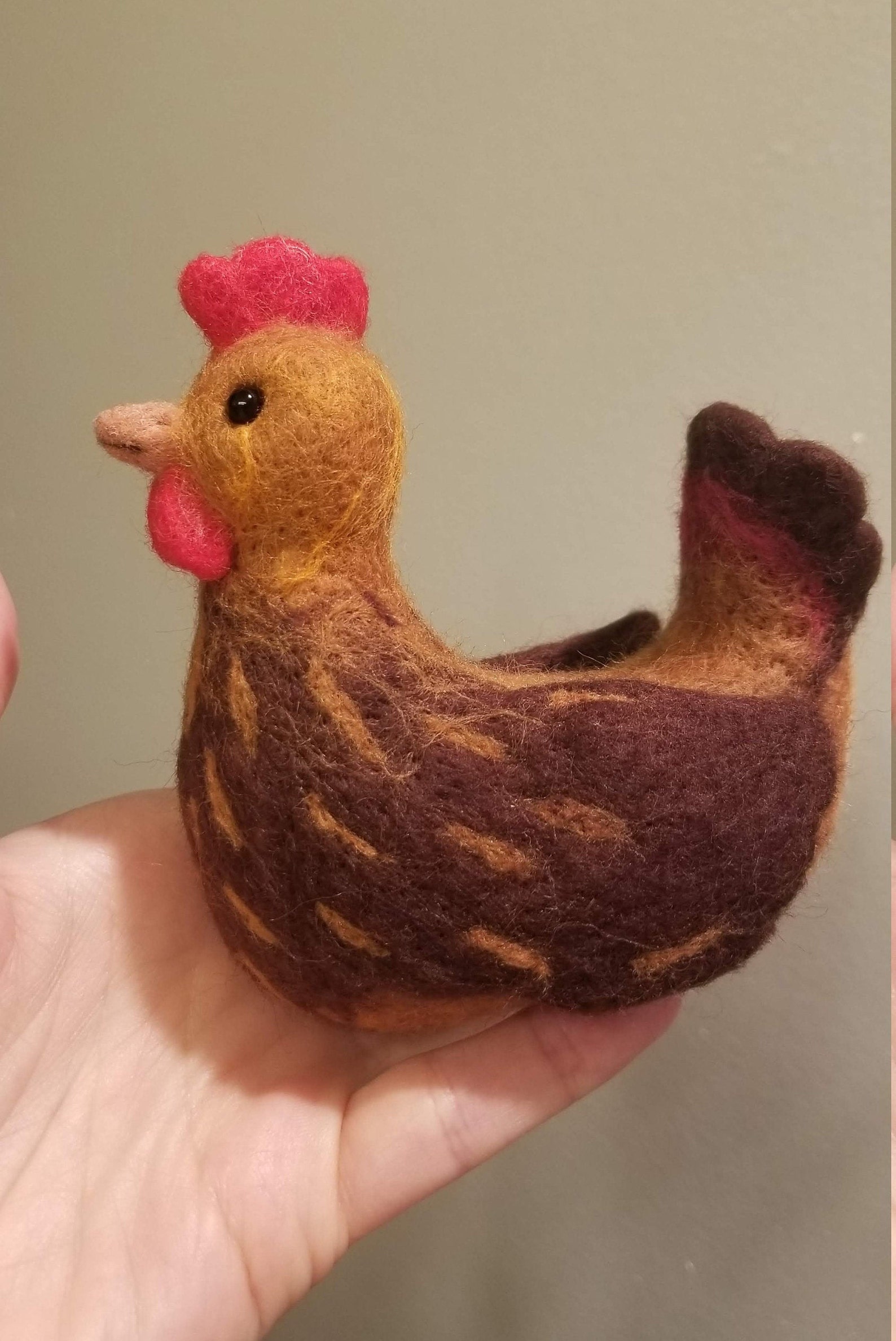 Needle Felted Chicken Felted soft animals Hen Wool Needle Etsy