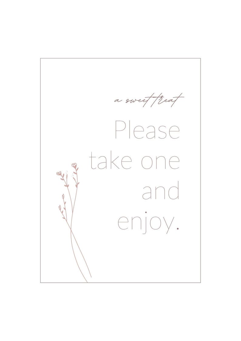 Favors Sign 5''x7'' Template | Please Take One Sign | Wedding Favors ...