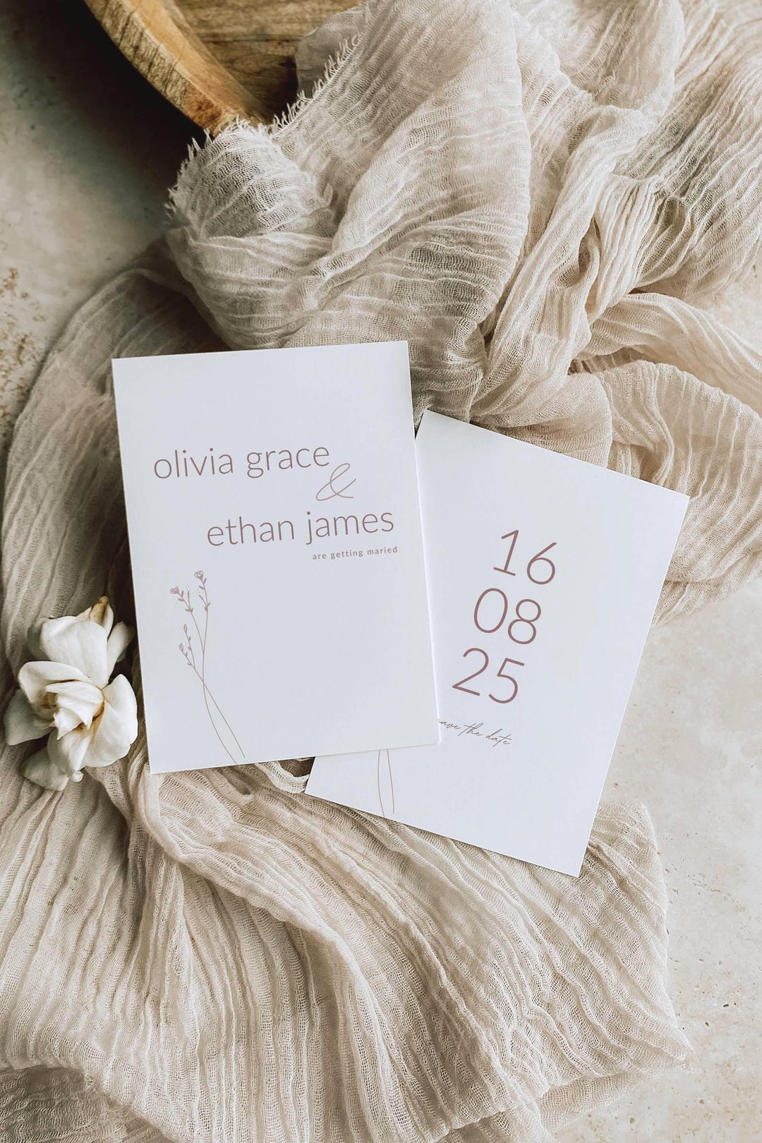 Save the Date Card Editable Modern Canva Template Printable DIY