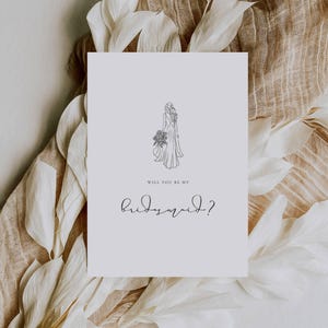 Canva bridesmaid info card template for modern wedding