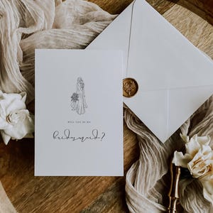 Printable bridesmaid details card with minimalist design