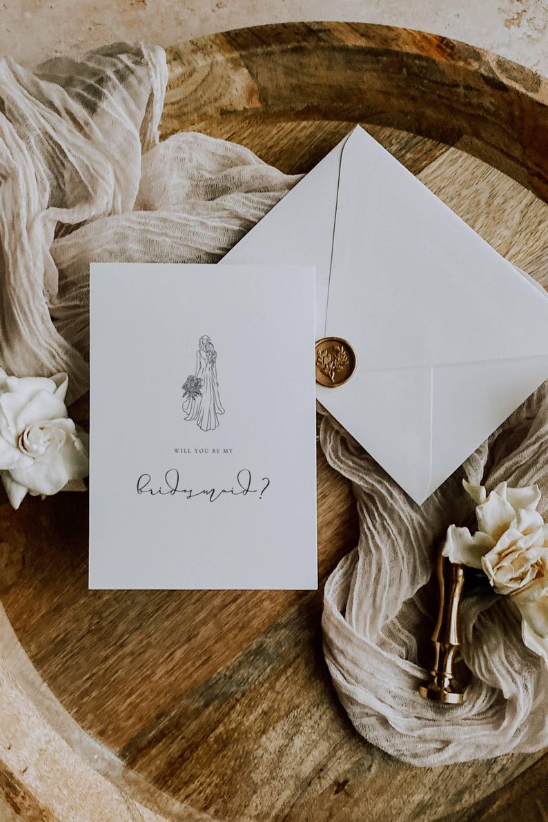 Printable bridesmaid details card with minimalist design