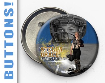 Softball Button Template