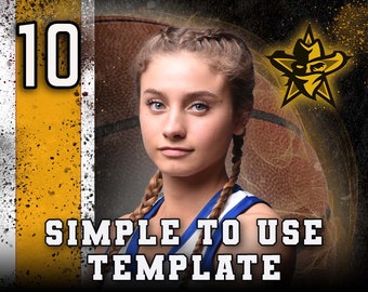 Basketball Senior Portrait Template | Photoshop 4x5 Design