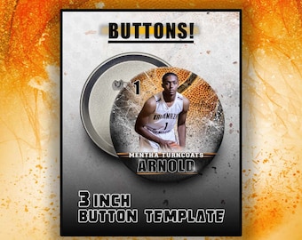 Basketball Button Template