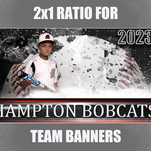 Baseball Team Banner Photoshop and Photopea template