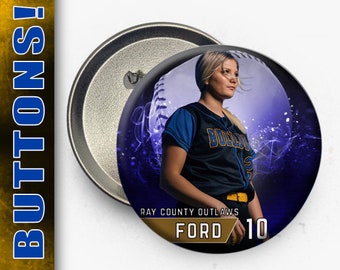 Softball Button Template