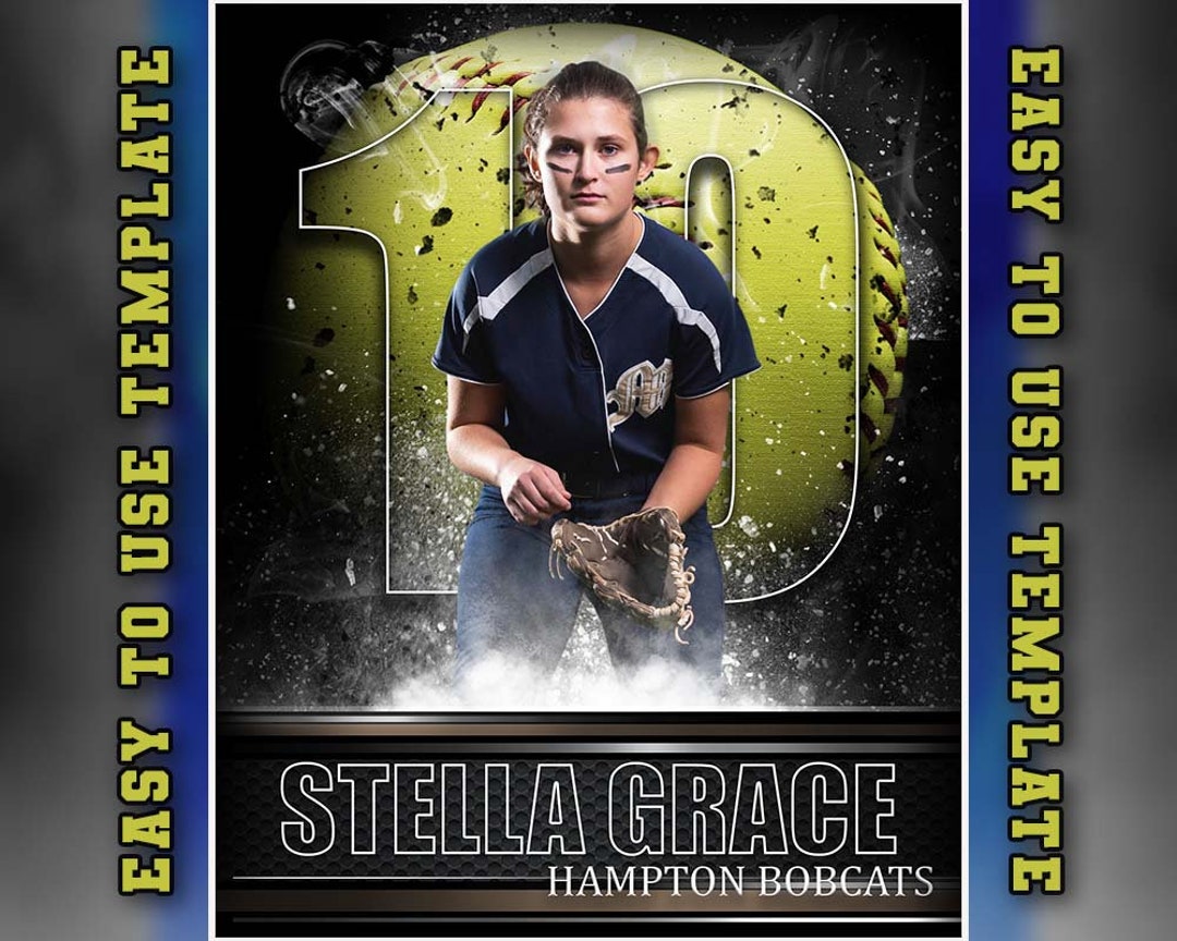 Softball Senior Banner Template - Etsy