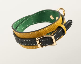 DoubleLoop Collar Narrow | TWINKA OÙ™ |Dog Collar | Sighthound | Whippet | Greyhound | Italian Greyhound | Leather Collar