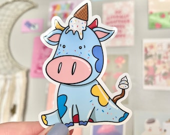 Ice Cream Cow Die-cut Stickers