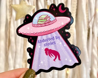 Abducted by Books Bookish Die Cut Sticker