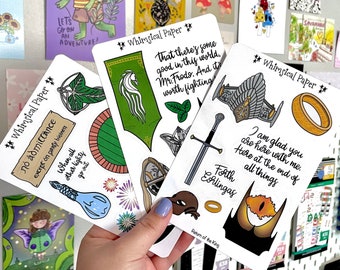 Lord of the rings sicker sheet pack  Planner Stickers /  Paper stickers - not waterproof