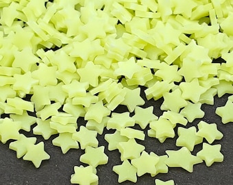 Glow In The Dark Star Polymer Clay Slices 5mm, Yellow Stars Clay Slices, Glow-In-The-Dark, Nail Art, Polymer Clay Slices, Slime Supplies