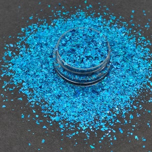 Holografische hemelsblauwe glittervlokken, holografische cellofaan glittervlokken, glitterscherven, harsbenodigdheden, ambachtelijke benodigdheden, nail art glitter
