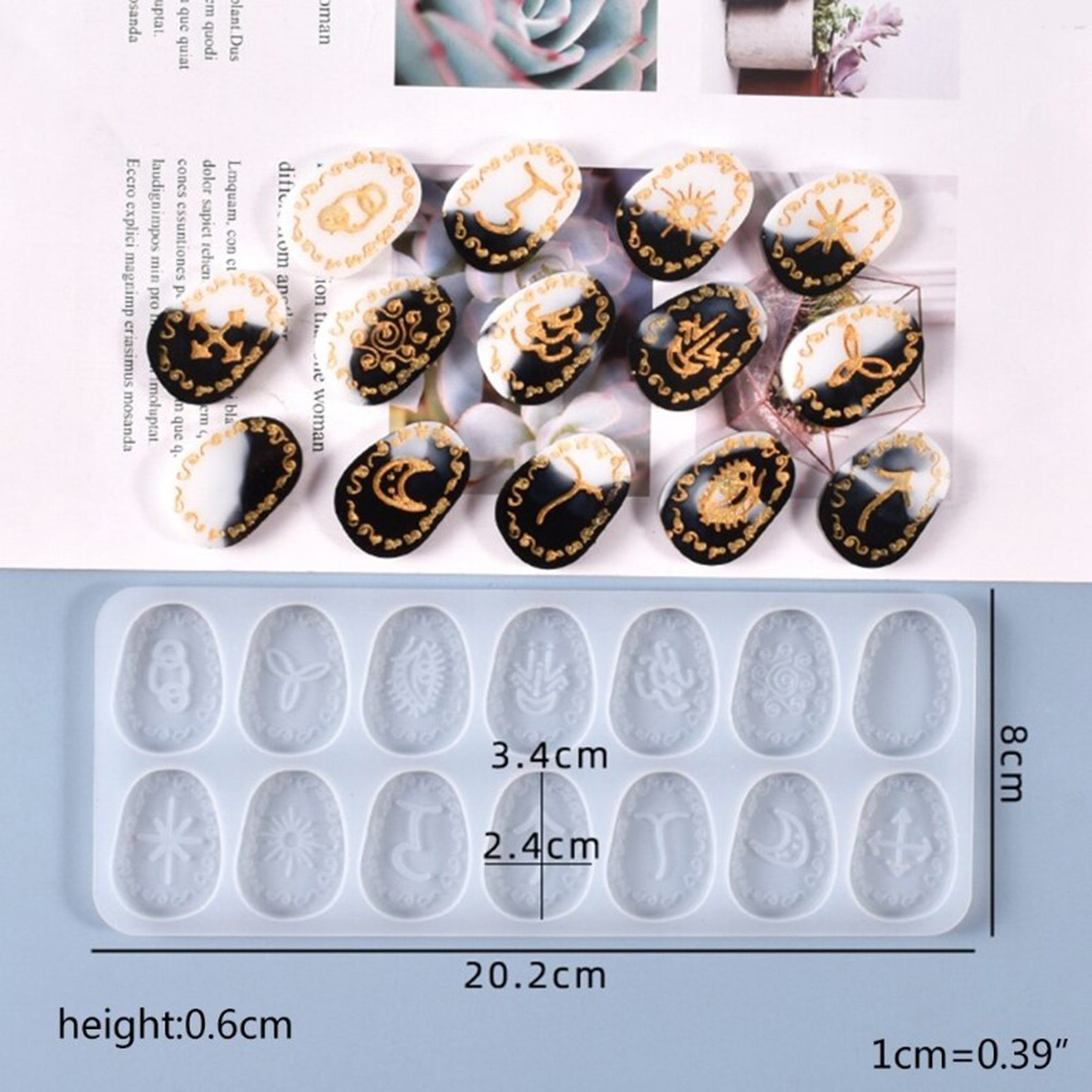 Runes Silicone Mould, Viking Runes Epoxy Resin Pendant Mold, Runic ...