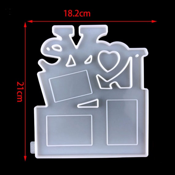 Manualidades Resina Decoración Hogar Molde Silicona Marco Fotos Corazón - Para Resina Epoxi Y Manualidades Molde Reutilizable Marco Foto Corazón 18x19cm