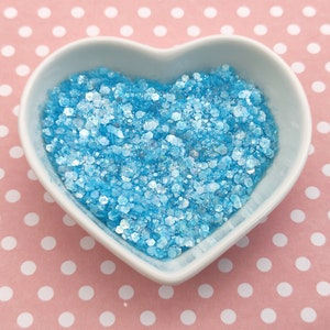 Mélange de paillettes épaisses pastel opalescentes, Bleu clair irisé, Fournitures en résine, Décorations pour ongles scintillantes, Fournitures créatives, Fournitures slime