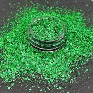 Flocons scintillants holographiques verts, Flocons scintillants holographiques en cellophane, Éclats de paillettes, Fournitures en résine, Fournitures créatives, Paillettes pour nail art