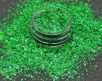 Holographic Green Glitter Flakes, Holographic Cellophane Glitter Flakes, Glitter Shards, Resin Supplies, Craft Supplies, Nail Art Glitter