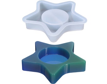 Silikonform Teelichthalter, Kerzenhalterform, Teelichtform, Sternkerzenhalter Form, Teelichtform, Resin Zubehör