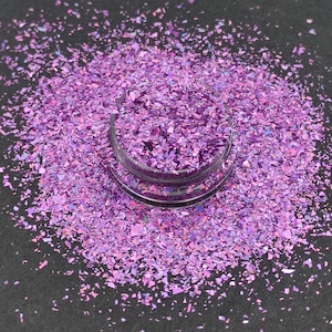 Flocons scintillants holographiques lilas, Flocons scintillants holographiques en cellophane, Éclats de paillettes, Fournitures en résine, Fournitures créatives, Paillettes pour nail art