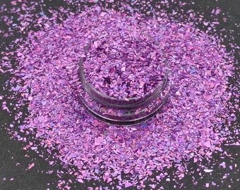 Holographic Lilac Glitter Flakes, Holographic Cellophane Glitter Flakes, Glitter Shards, Resin Supplies, Craft Supplies, Nail Art Glitter