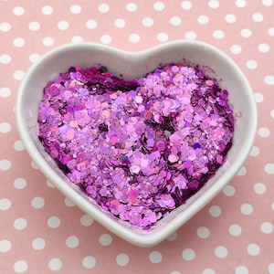 Lavendel Chunky Glitter Mix, Lila Lavendel Chunky Glitter Mix, Harzbedarf, Nail Art Glitter, Bastelbedarf, Harzbedarf
