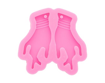 Hands Earring Silicone Mold, Epoxy Resin Pendant Mould, Hand Earring Mould, Pink Earring Mould, Round Jewellery Mold, DIY Epoxy Mold