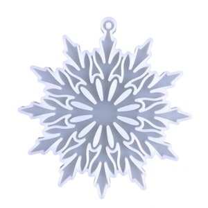 Snowflake Christmas Tree Decoration Silicone Mould, Christmas Snowflake Epoxy Resin Mold, Hanging Decoration Silicone Resin Mould