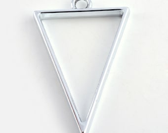 10 pcs Open Back Triangle Resin Bezel Jewellery pendant, UV resin pendant bezel