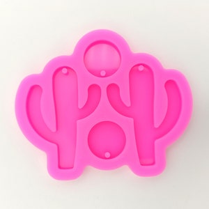 Cactus Shape Earring Silicone Mold, Epoxy Resin Pendant Mould