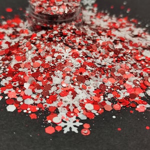 Mélange de paillettes de Noël, Paillettes de flocon de neige, Menthe poivrée, Mélange de paillettes de Noël, Fournitures créatives, Mélange de grosses paillettes, Fournitures en résine