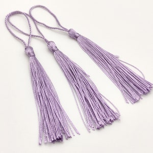 10 pcs Lilac Bookmark Tassels, Silky Craft Tassels, Decorative Tassel Sewing, Tassle for Resin Bookmarks