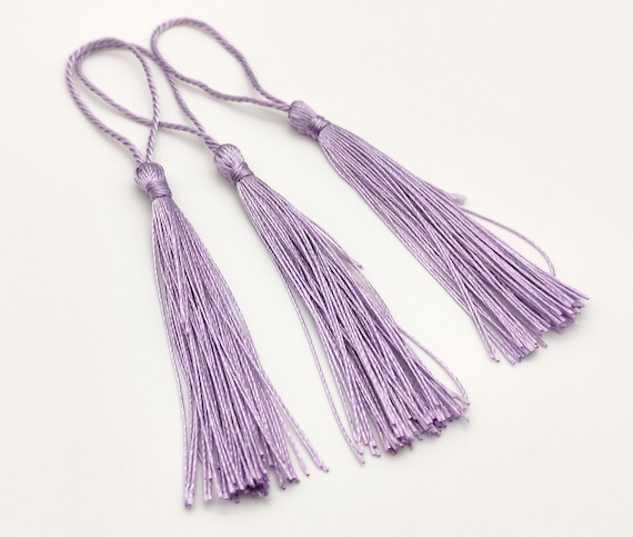 10 pcs Lilac Bookmark Tassels, Silky Craft Tassels, Decorative Tassel  Sewing, Tassle for Resin Bookmarks