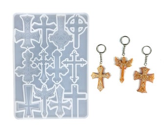 Blaue Silikonform Für Kreuz-Anhänger – Perfekt Für Harz-Schmuck & DIY-Projekte