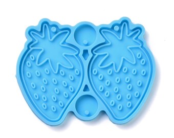 Strawberry Earrings Silicone Mould, Strawberry Epoxy Resin Pendant Mold, Fruit Earrings Mould, Strawberry Charm DIY Craft Molds