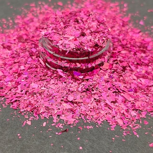 Flocons scintillants holographiques roses rouges, Flocons scintillants holographiques en cellophane, Éclats scintillants roses rouges, Fournitures créatives, Décorations pour ongles scintillantes