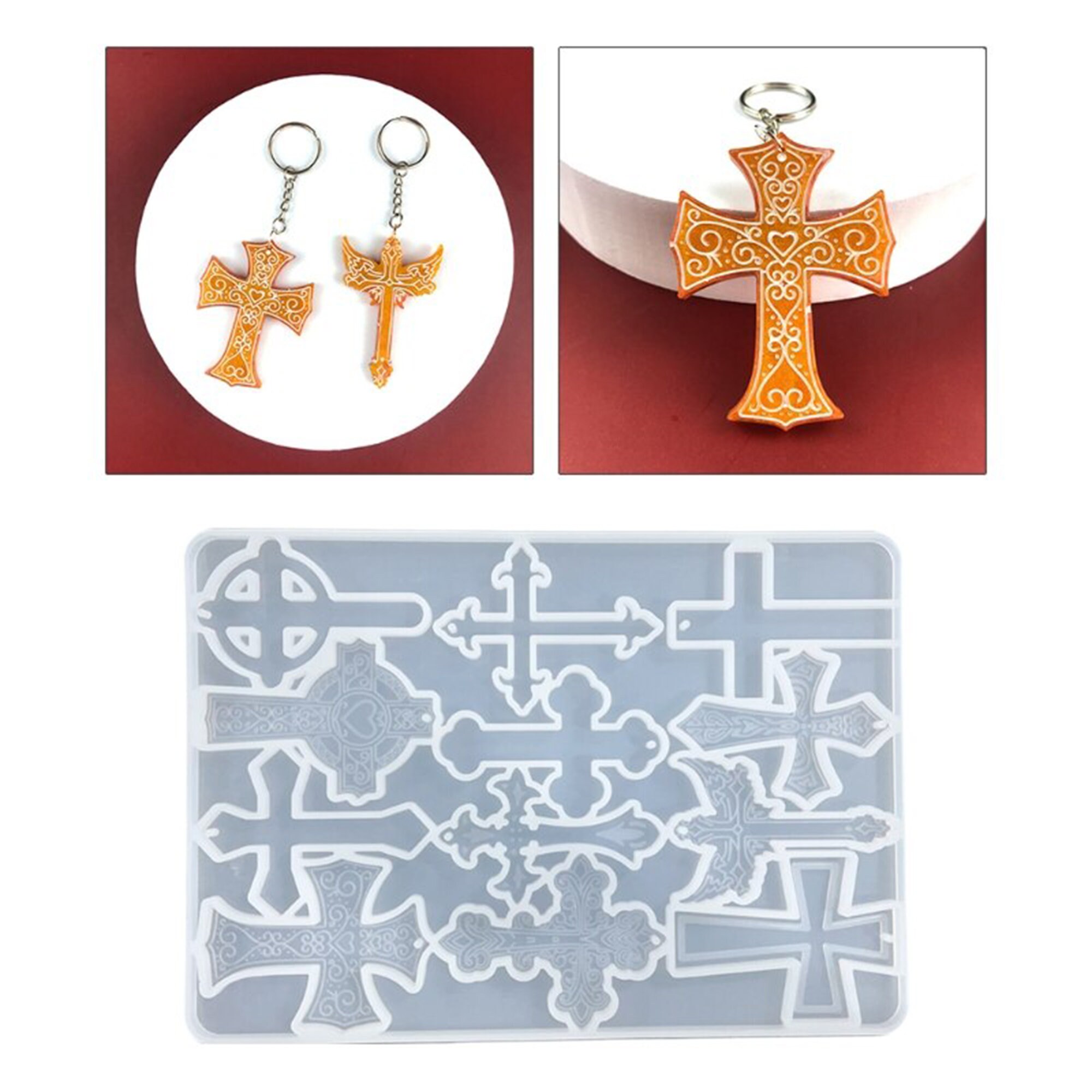 Blaue Silikonform Für Kreuz-Anhänger – Perfekt Für Harz-Schmuck & DIY-Projekte
