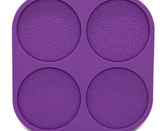 Mandala Coaster Silicone Mould Set, Epoxy Resin Mandala Coaster Mold, Mandala Silicone Resin Mould, Resin Supplies