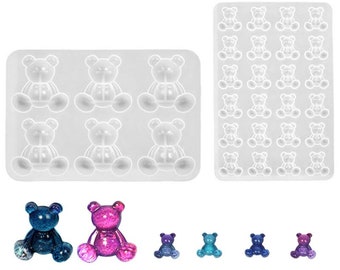 Teddy Bear Silicone Mould, Bear Epoxy Resin Pendant Mold, Earring Jewellery Polymer Clay Tool, Silicone Mould for Epoxy Resin or UV resin