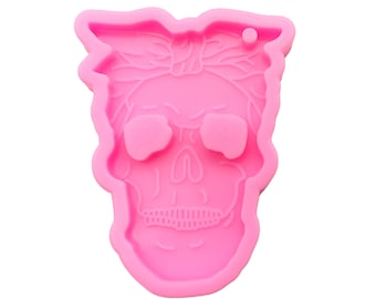Skull Keychain Silicone Mould, Skull Epoxy Resin Pendant Mold, Jewellery Mold, Sugar Skull Keychain Molds, Resin Supplies, Halloween