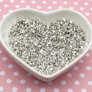 20g/50g Silver Crushed Glass Chips Beads, No Hole, Broken Glass Stones Crystals, UV Epoxy Resin Filler, Nail Art Decoration, Glass Gravel