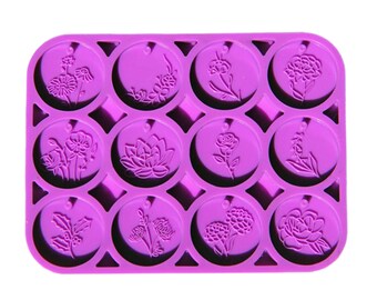 Flower Pendant  Mould, Circle Shape Silicone Resin Mould, Small Floral Round Mold, Flower Earring Jewellery Mold