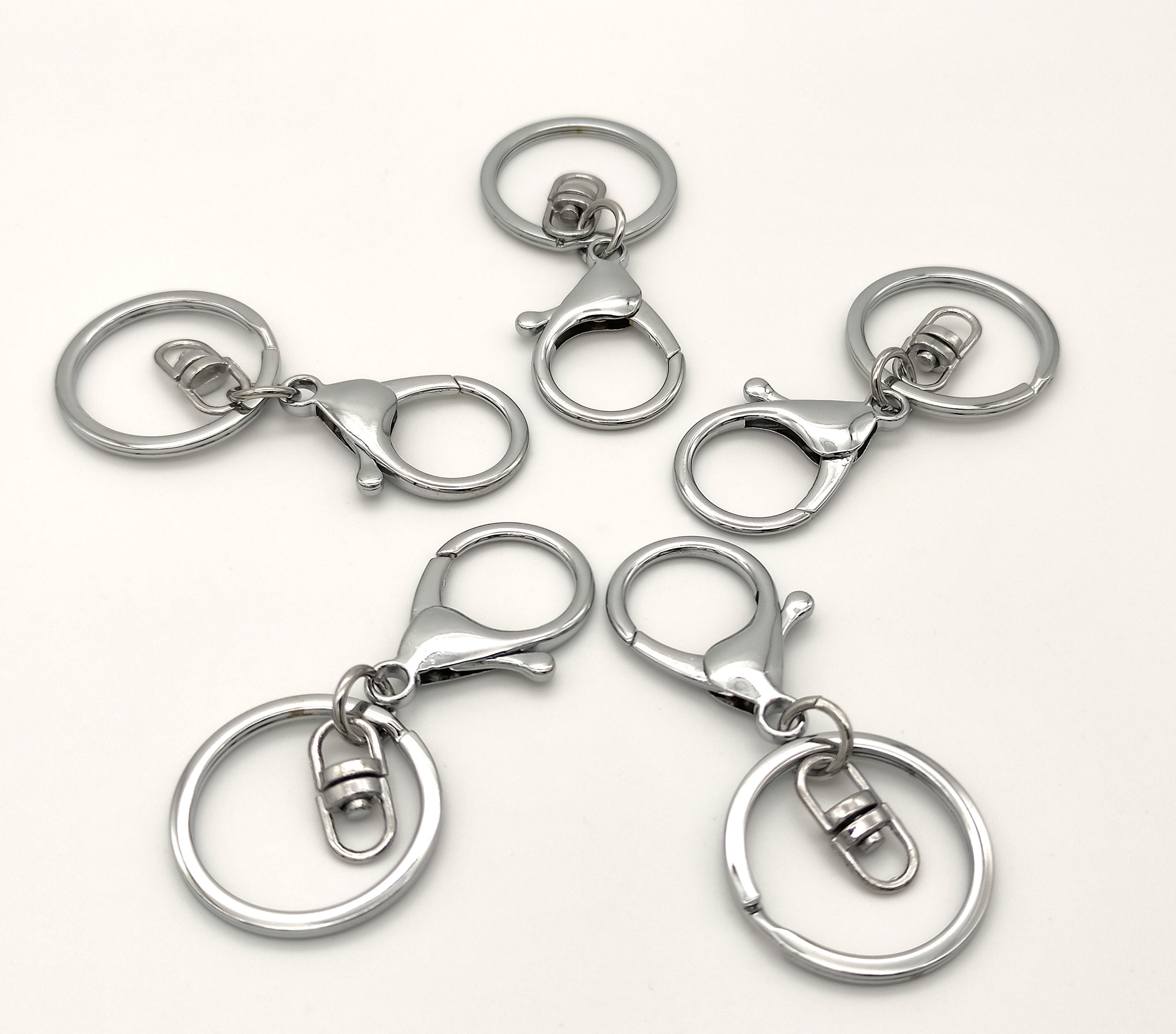 小物 silver925 key chain 5 Pcs Silver Keychain With Lobster Clasp and Swivel Centre