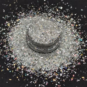 Flocons scintillants argentés miroir, Paillettes argentées brillantes, Éclats de paillettes argentées très scintillantes, Fournitures en résine, Paillettes pour nail art, Fournitures créatives
