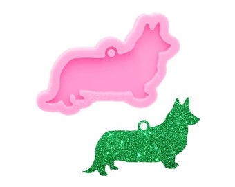 Corgi Dog Keychain Silicone Mould, Epoxy Resin Pendant Mold, Dog Mold, Animal Craft Mold, Polymer Clay Mold, Shiny Keychain Mold