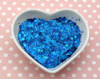 Sky Blue Holographic Glitter Chunky Mix, Resin Supplies, Festival Glitter, Slime Supplies, Nail Art Glitter, Craft Supplies