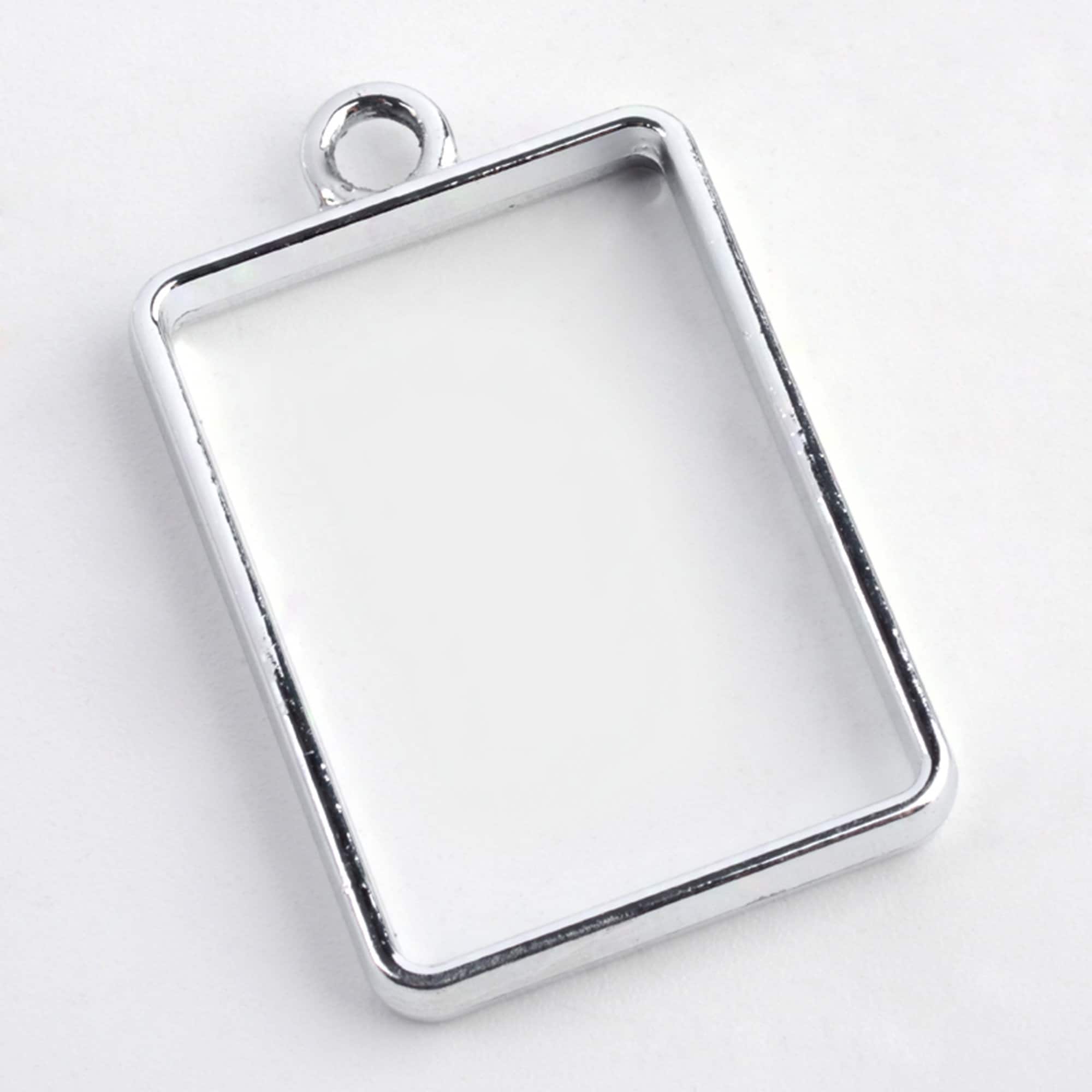10 Pcs Open Back Rectangle Resin Bezel Jewellery Pendant, UV Resin ...
