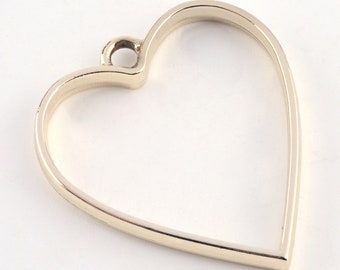 10 pcs Open Back Heart Resin Bezel Jewellery pendant, Heart pendant bezel, UV resin pendant bezel